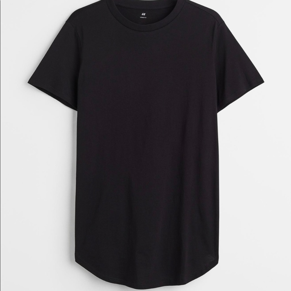Mens Long, crew neck T-shirt in soft jersey - new with tag size small
